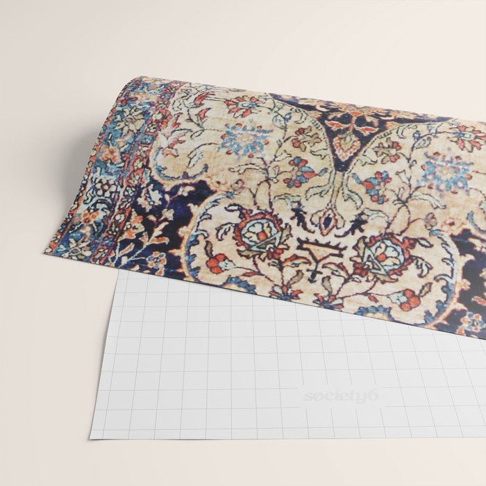 Antique Tabriz Rug Print With Abrashed Field Wrapping Paper Gallery Image 2