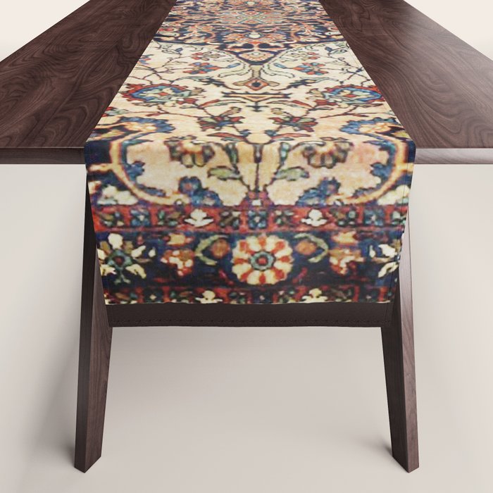 Antique Tabriz Rug Print With Abrashed Field Table Runner Gallery Image 1