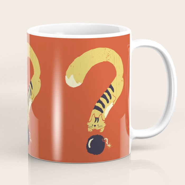 Question Mark (Curiosity Kills The Cat) Coffee Mug Gallery Image 1