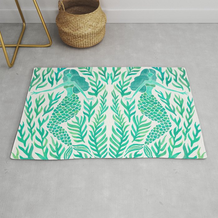 Kelp Forest Mermaid - Mint Palette Rug Gallery Image 1