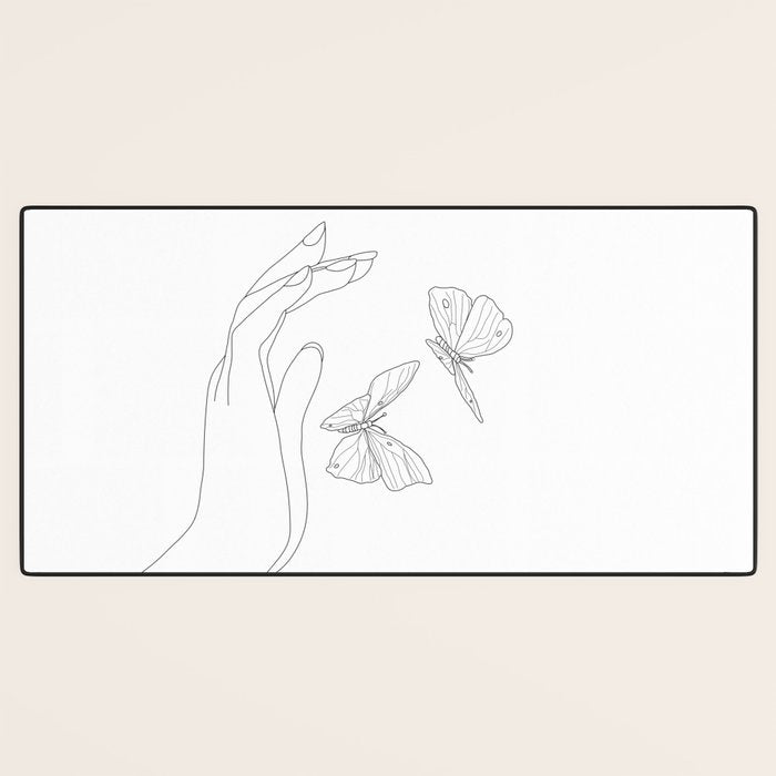 Butterflies on the Palm of the Hand Desk Mat Gallery Image 3