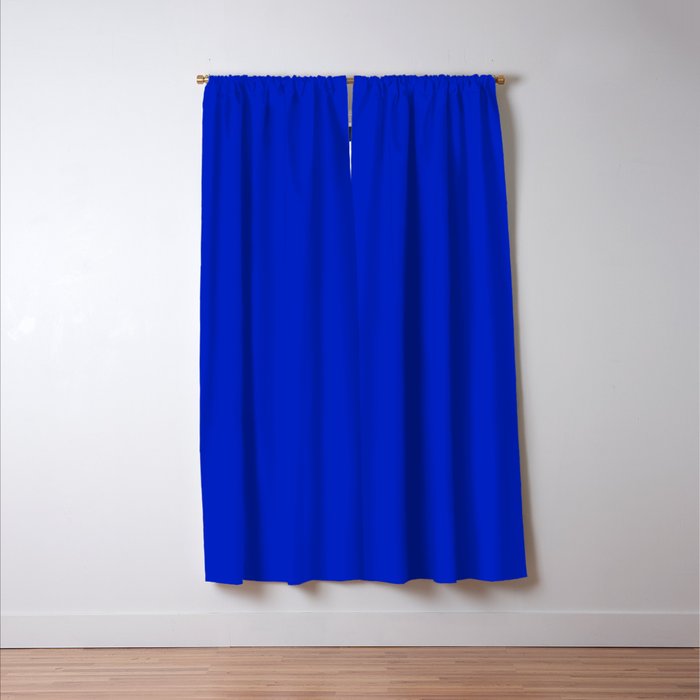 Solid Deep Cobalt Blue Color Window Curtain Gallery Image 3