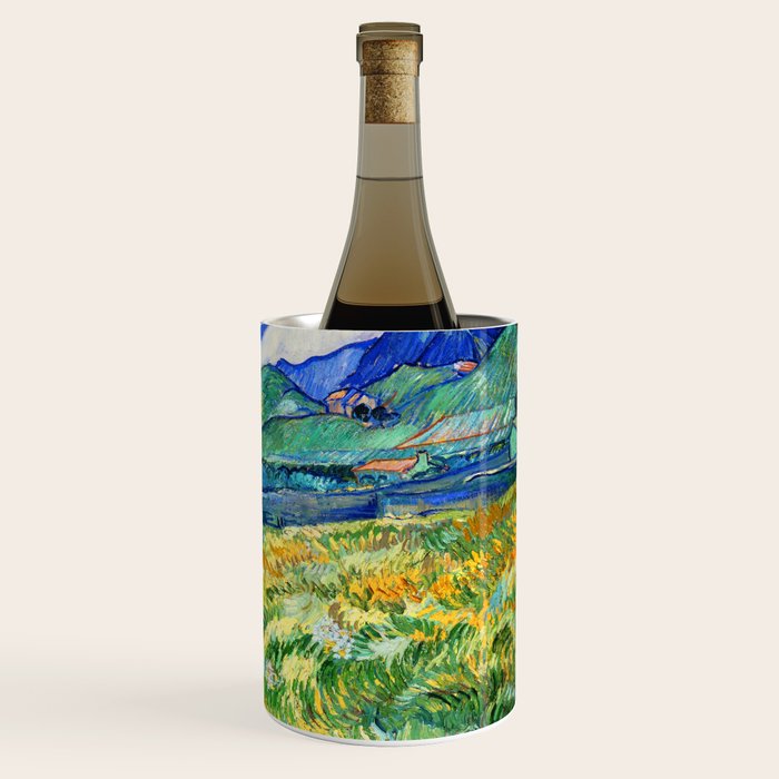 Van Gogh Mountain Meadow Landscape Painting Print Wine Chiller Gallery Image 3