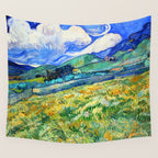 Van Gogh Mountain Meadow Landscape Painting Print Wall Tapestry Gallery Image 4