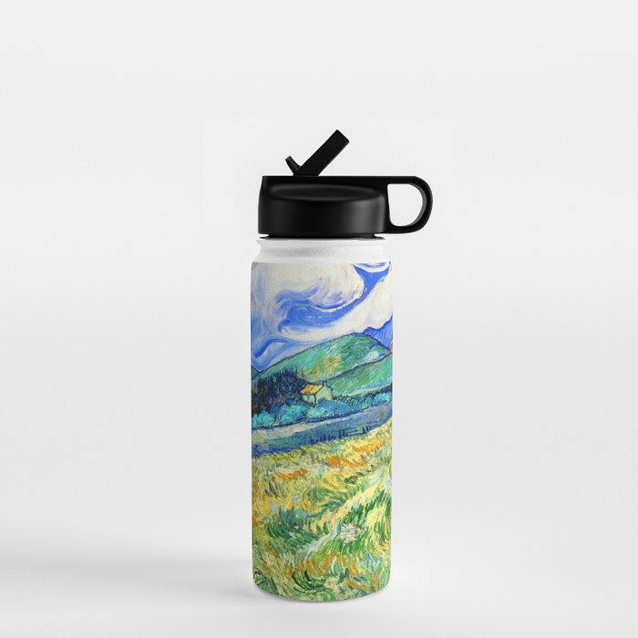 Van Gogh Mountain Meadow Landscape Painting Print Water Bottle Gallery Image 1