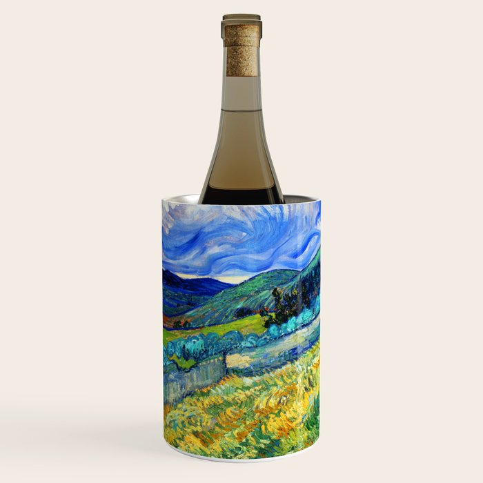 Van Gogh Mountain Meadow Landscape Painting Print Wine Chiller Gallery Image 2