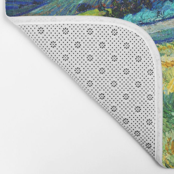 Van Gogh Mountain Meadow Landscape Painting Print Bath Mat Gallery Image 2