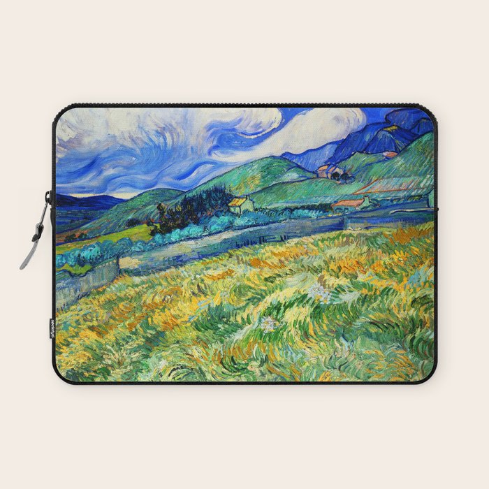 Van Gogh Mountain Meadow Landscape Painting Print Laptop Sleeve Gallery Image 1