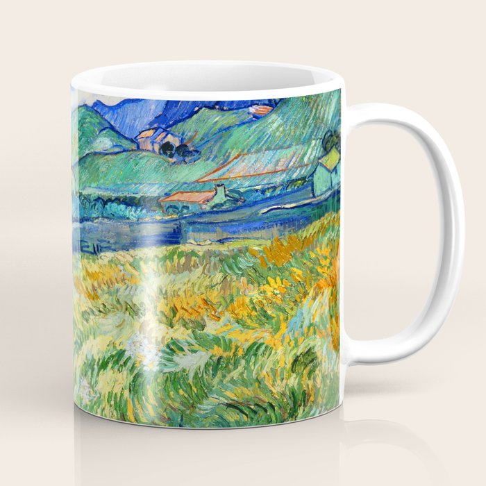 Van Gogh Mountain Meadow Landscape Painting Print Coffee Mug Gallery Image 1