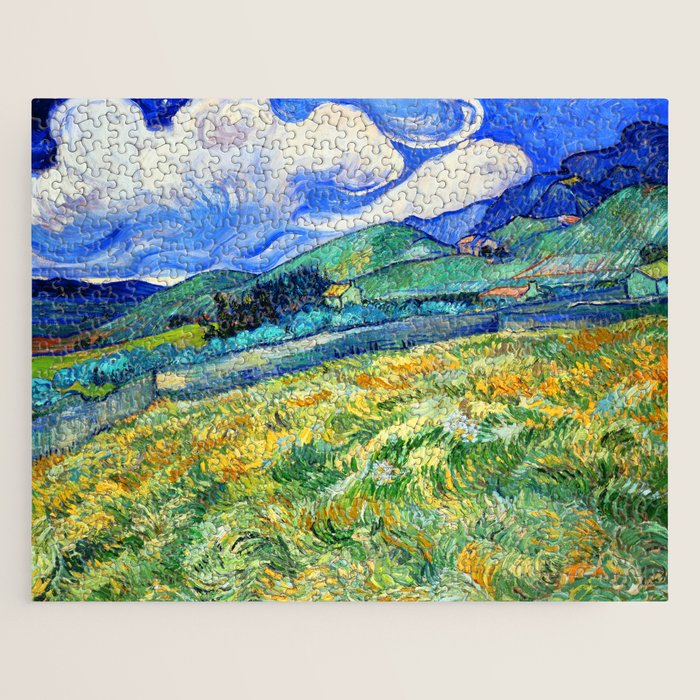 Van Gogh Mountain Meadow Landscape Painting Print Jigsaw Puzzle Gallery Image 1