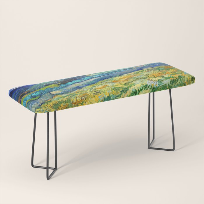 Van Gogh Mountain Meadow Landscape Painting Print Bench Gallery Image 1