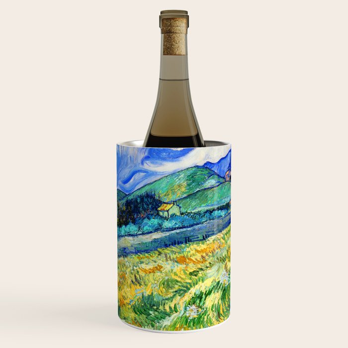 Van Gogh Mountain Meadow Landscape Painting Print Wine Chiller Gallery Image 1