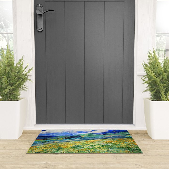 Van Gogh Mountain Meadow Landscape Painting Print Welcome Mat Gallery Image 3