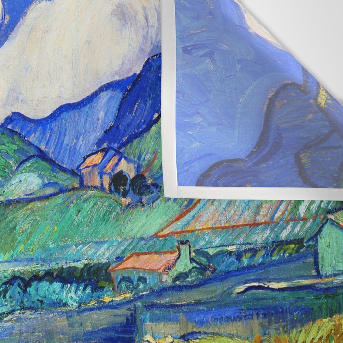 Van Gogh Mountain Meadow Landscape Painting Print Wall Tapestry Gallery Image 3