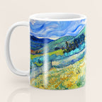 Van Gogh Mountain Meadow Landscape Painting Print Coffee Mug Gallery Image 3