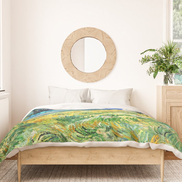 Van Gogh Mountain Meadow Landscape Painting Print Duvet Cover Gallery Image 3