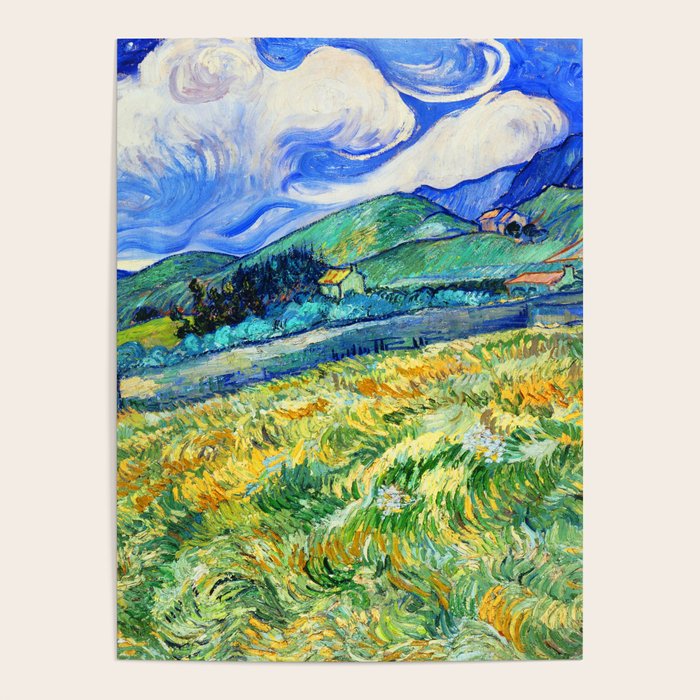 Van Gogh Mountain Meadow Landscape Painting Print Poster Gallery Image 4