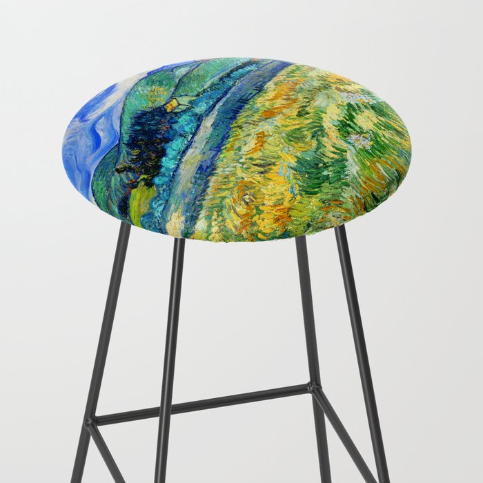 Van Gogh Mountain Meadow Landscape Painting Print Stool Gallery Image 2