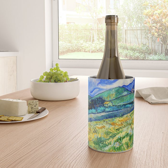 Van Gogh Mountain Meadow Landscape Painting Print Wine Chiller Gallery Image 4