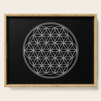 Flower of life on black Serving Tray Gallery Image 1