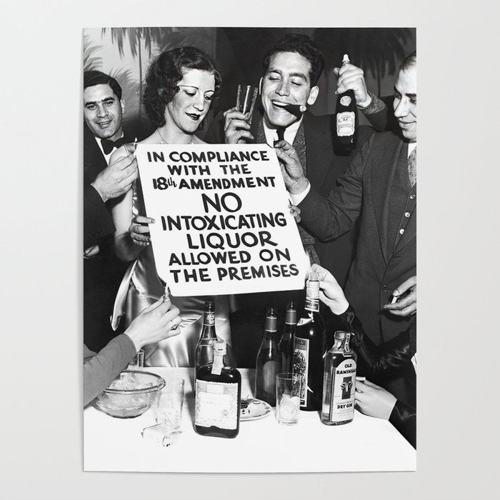 End of liquor prohibition party jazz age no intoxicating liquor alcoholic beverages vintage black and white photograph - photograph - photographs Poster Gallery Image 1