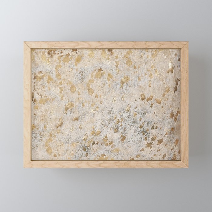 Gold Hide gold cowhide Mini Art Print Gallery Image 1