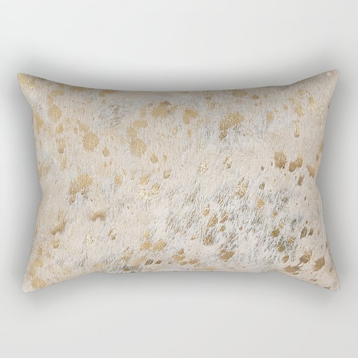 Gold Hide gold cowhide Rectangular Pillow Gallery Image 2