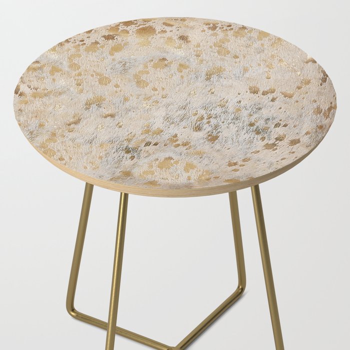 Gold Hide gold cowhide Side Table Gallery Image 2