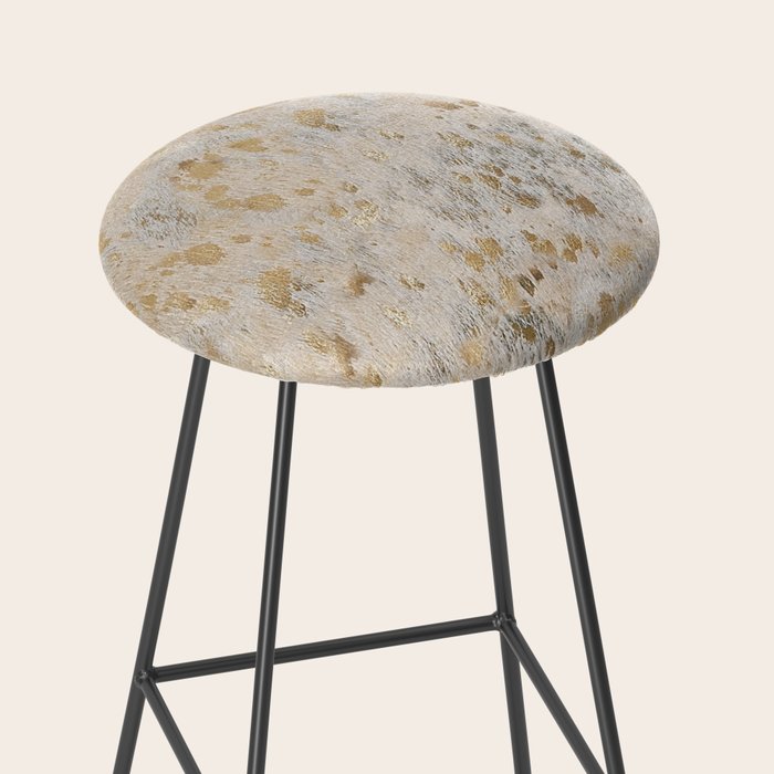 Gold Hide gold cowhide Stool Gallery Image 2