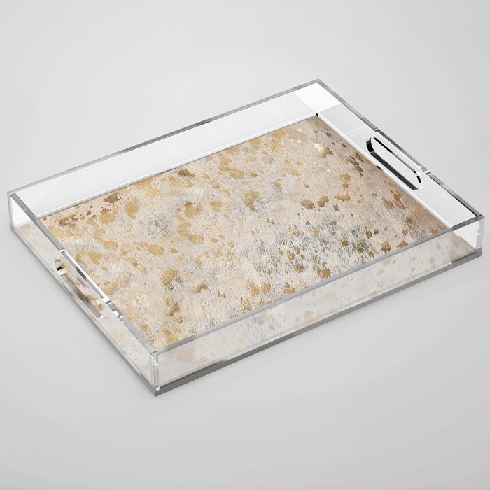 Gold Hide gold cowhide Acrylic Tray Gallery Image 1