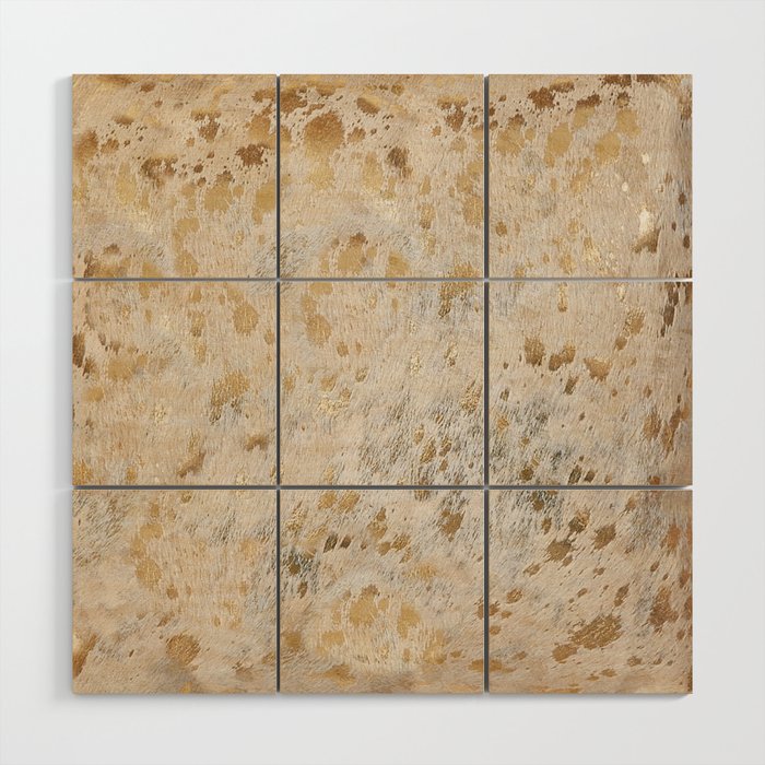 Gold Hide gold cowhide Wood Wall Art Gallery Image 1
