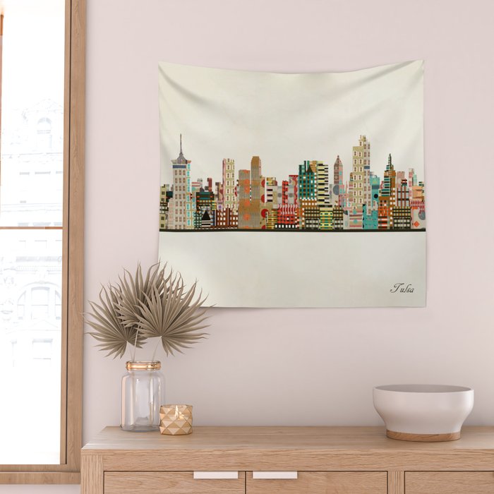 tulsa skyline Wall Tapestry Gallery Image 2