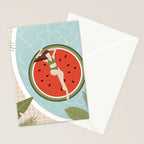 Tropical Watermelon Float Stationery Card Gallery Image 2