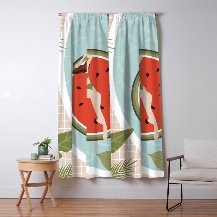 Tropical Watermelon Float Window Curtain Gallery Image 1