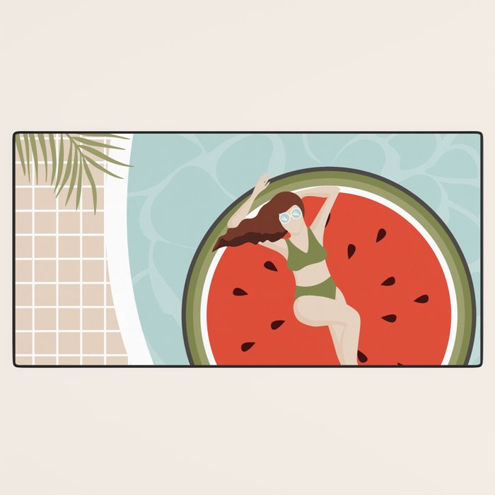 Tropical Watermelon Float Desk Mat Gallery Image 3