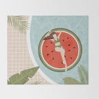 Tropical Watermelon Float Throw Blanket Gallery Image 2