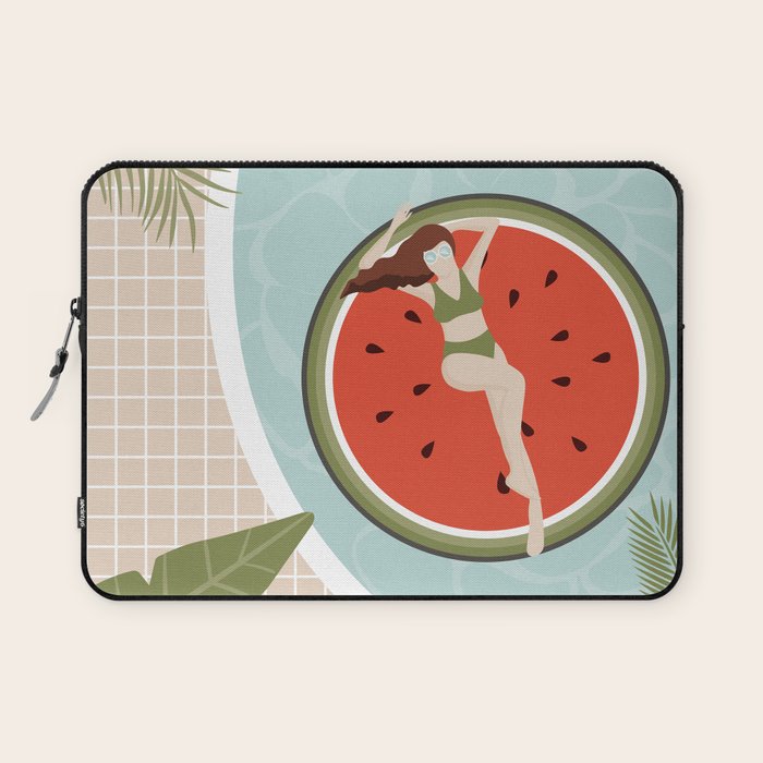 Tropical Watermelon Float Laptop Sleeve Gallery Image 1