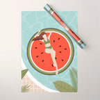 Tropical Watermelon Float Wrapping Paper Gallery Image 1
