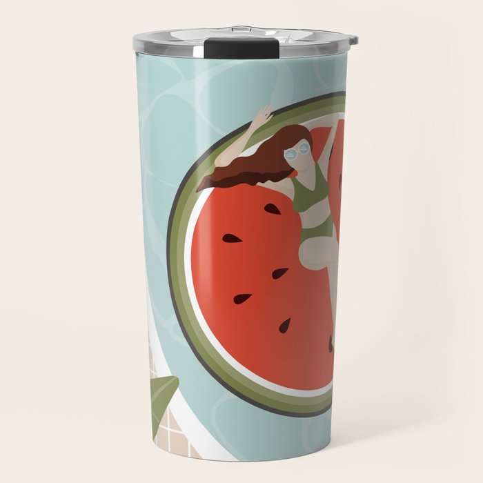 Tropical Watermelon Float Travel Mug Gallery Image 1