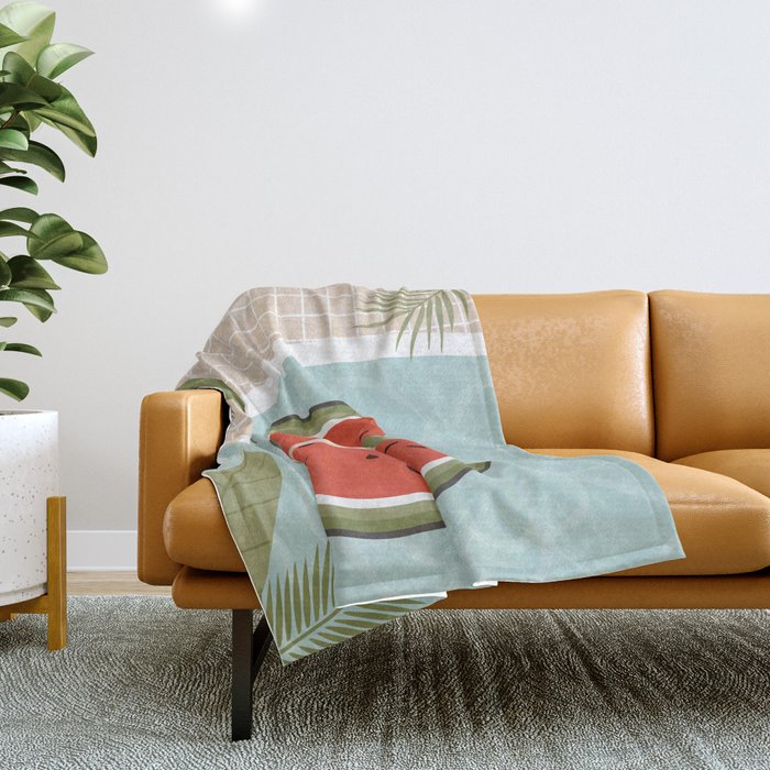 Tropical Watermelon Float Throw Blanket Gallery Image 1