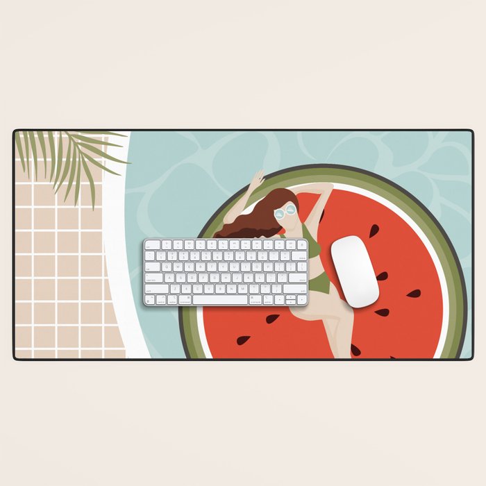 Tropical Watermelon Float Desk Mat Gallery Image 1