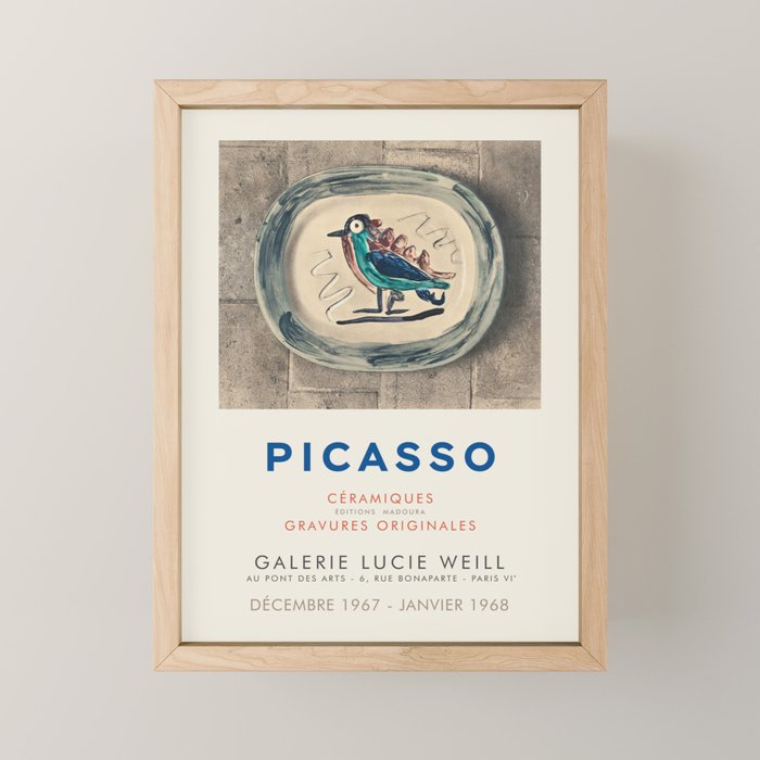 Picasso Vintage Exhibition Poster, 1967 Mini Art Print Gallery Image 1