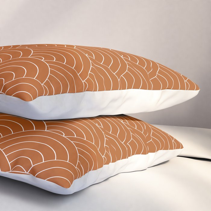 Waves (Rust) Pillow Sham Gallery Image 3