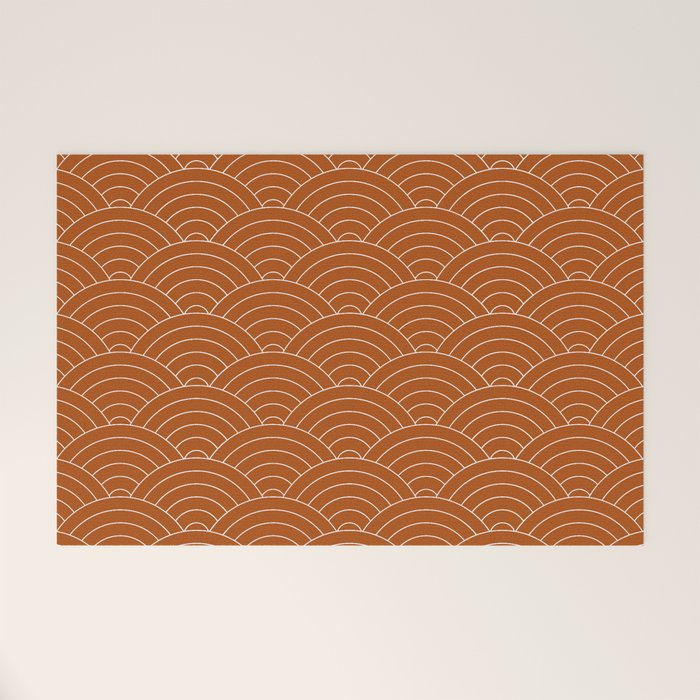 Waves (Rust) Welcome Mat Gallery Image 1