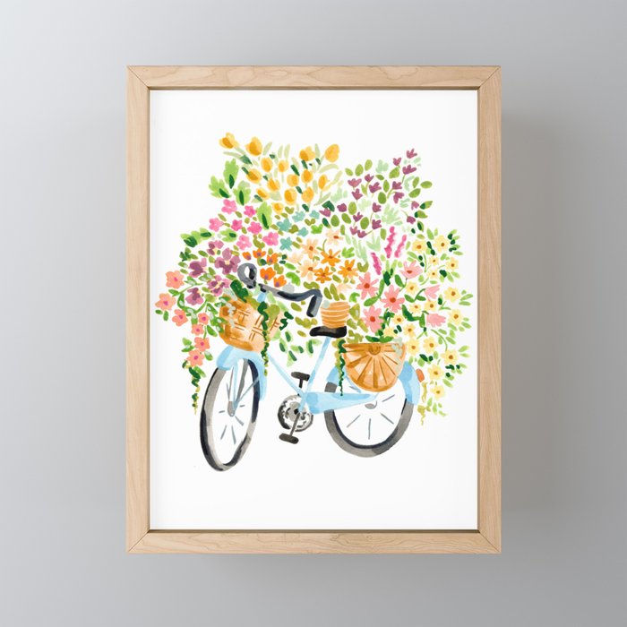 Flower Bike Mini Art Print Gallery Image 1