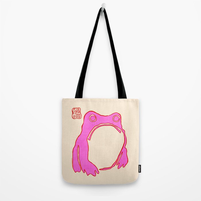 Pink Grumpy Frog Tote Bag Gallery Image 2