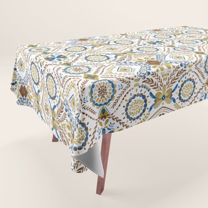 Artisan Tile Essence Flowery Tablecloth Gallery Image 1