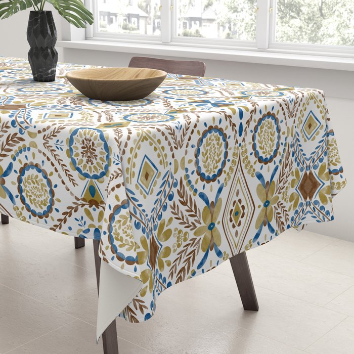 Artisan Tile Essence Flowery Tablecloth Gallery Image 3