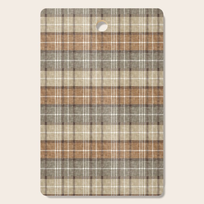 fall plaid - neutral earth tones Cutting Board Gallery Image 1