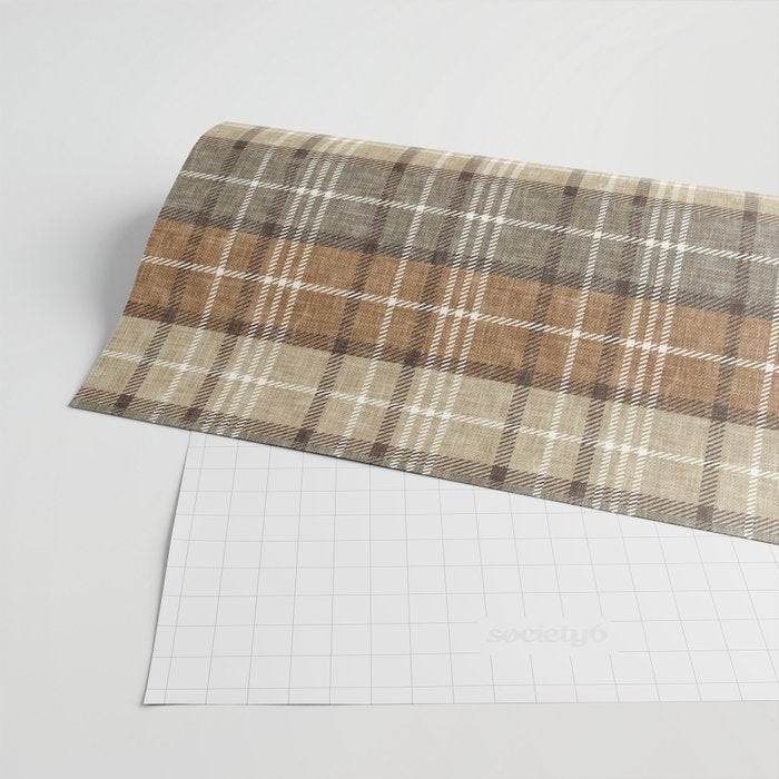 fall plaid - neutral earth tones Wrapping Paper Gallery Image 2